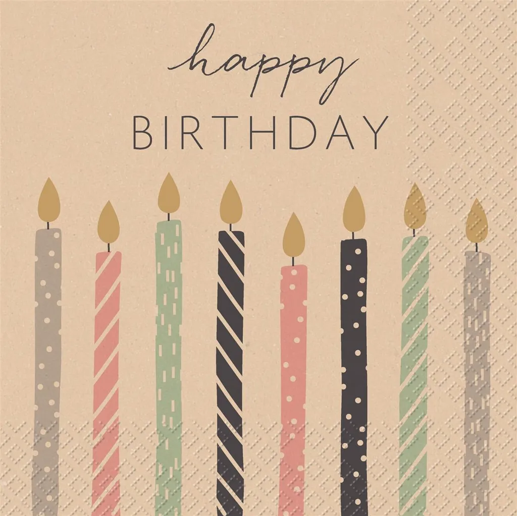 Serviette anniversaire écologique 33x33cm pour fête zéro déchet 20pcs