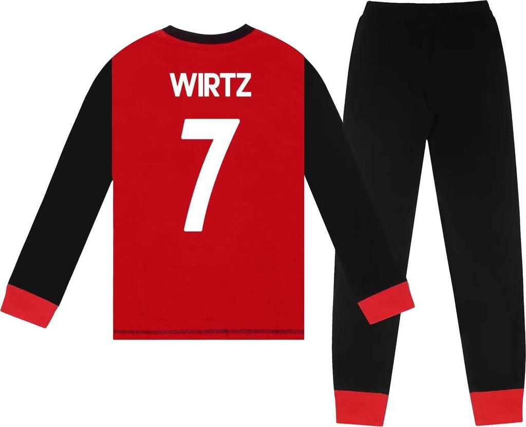Liverpool FC - "Wirtz" Schlafanzug mit langer Hose für Jungen, Langärmlig GF817 (146-152) (Rot/Schwarz)