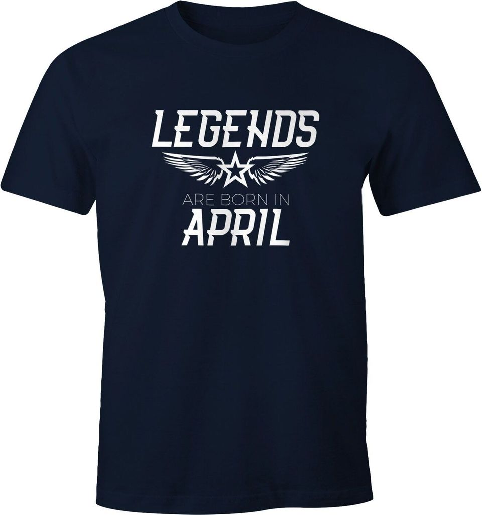 Herren T-Shirt Legends are born in April Geburtstag Geschenk Fun-Shirt Moonworks navy 5XL