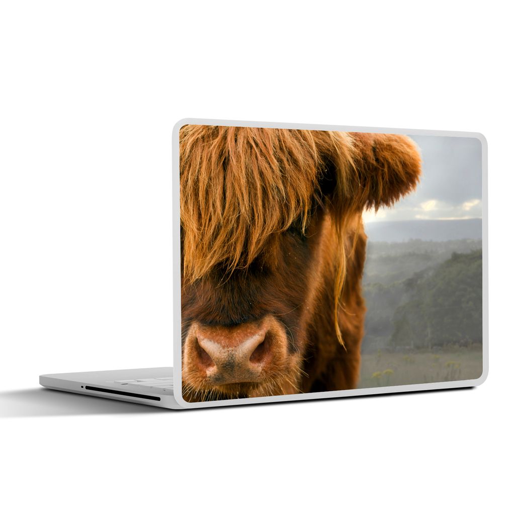 MuchoWow Laptop Aufkleber Sticker Cover Schottischer Highlander - Orange - Nase 31x22.5 cm - Laptop-Deko