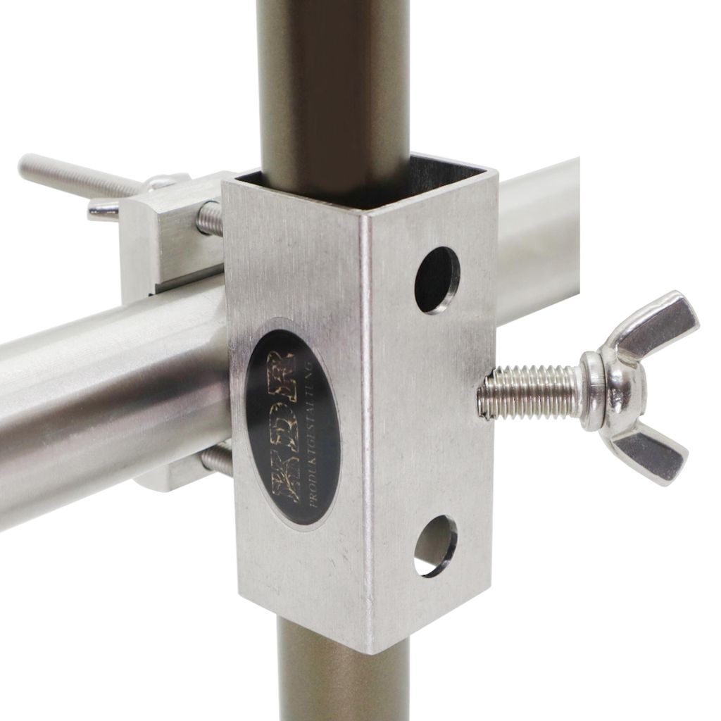Sonnenschirmhalter aus Edelstahl für Balkongeländer rund Produktbild 