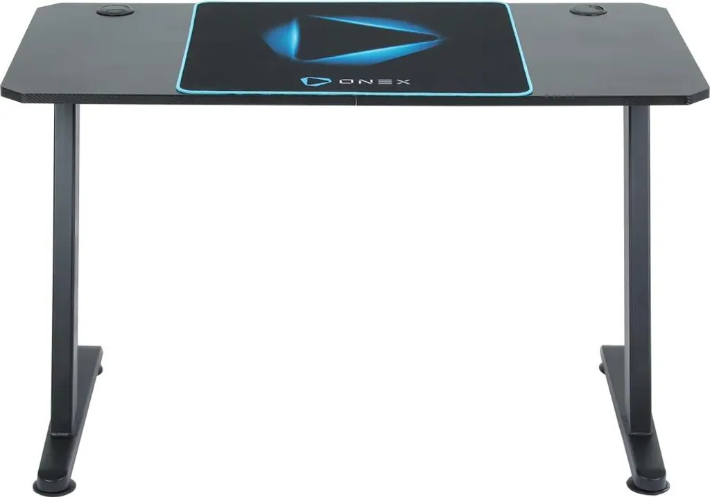 Onex Gaming Desk Bureau Gamer Noir en Acier avec Support Casque Ergonomique