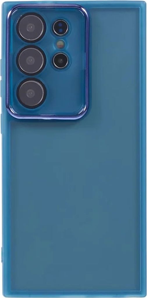 Hülle für Samsung Galaxy S23 Ultra - Phonesta Translucia Semi-Transparent Back Cover mit Kameraschutz - Transparent/Blau