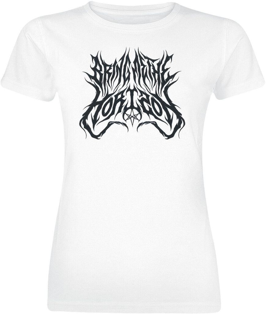 Bring Me The Horizon T-Shirt Damen Black Logo weiß S