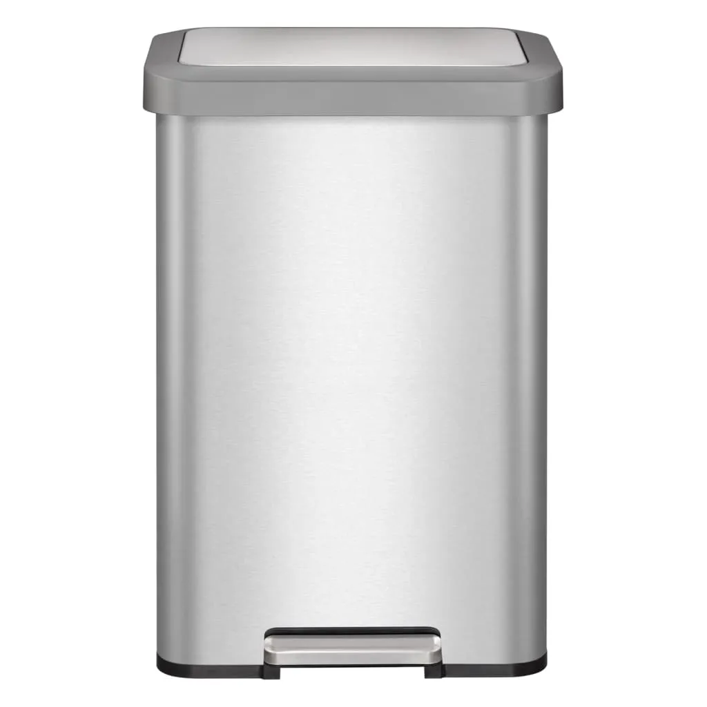 Grande poubelle 45L EKO Cozy pour famille en inox mat et plastique