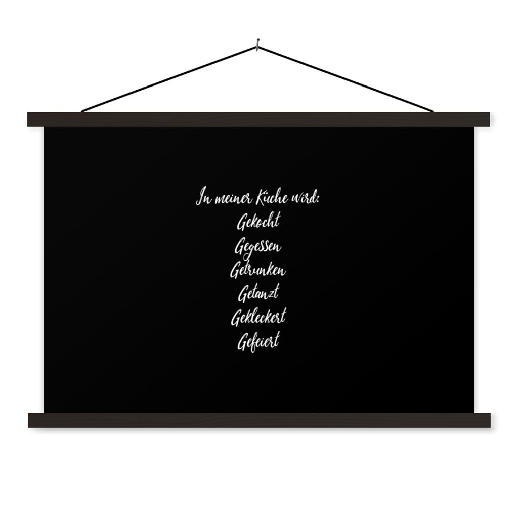 MuchoWow Textilposter Zitate - Sprichwörter - Koch - Koch 60x40 cm mit schwarzem Rahmen - Hölzernes