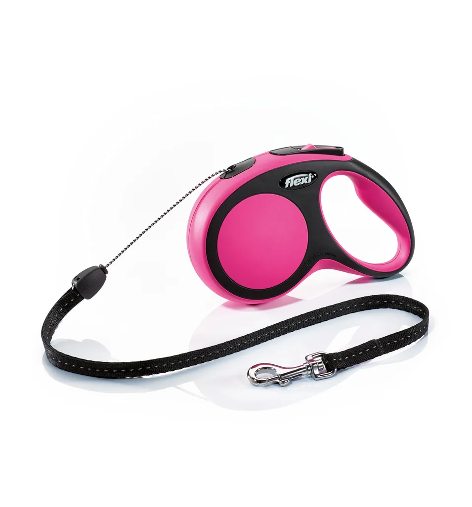 Laisse longue 8m ZOLUX Flexi Rose pour balade en parc et forêt
