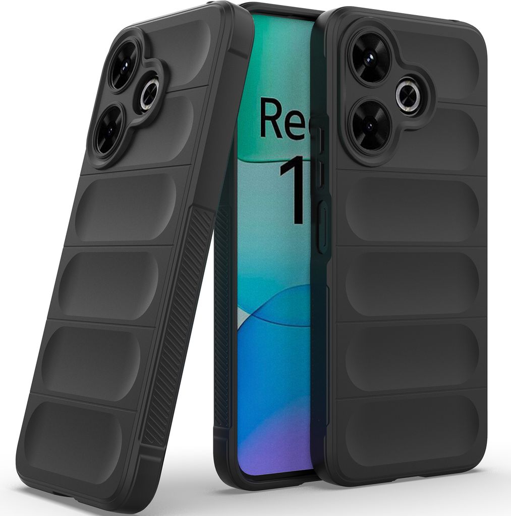 Handyhülle für Xiaomi Redmi 13 Weich TPU Silikon Stossfest Anti-rutsch Hülle Schwarz
