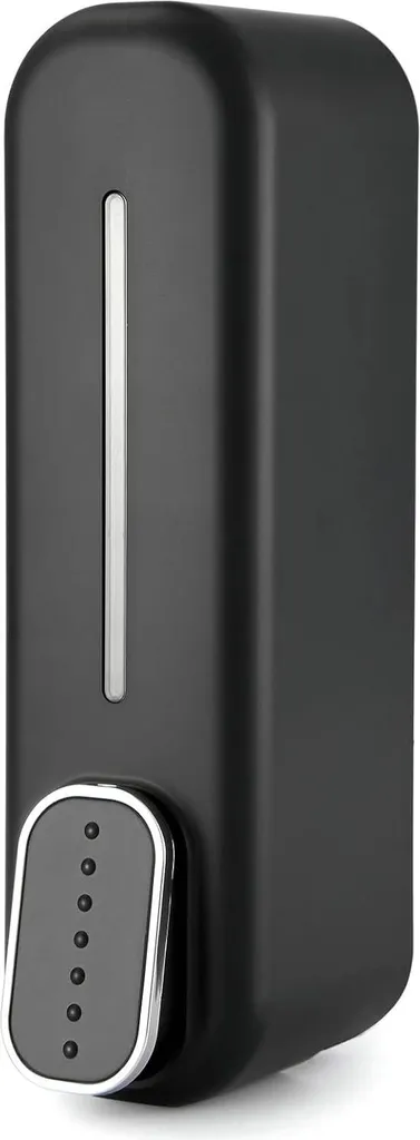 Distributeur de savon manuel 300ml en ABS noir pour fixation murale