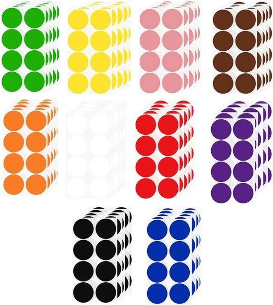 Étiquettes Autocollantes Rondes de 50mm - Pastilles Adhésives de Couleur