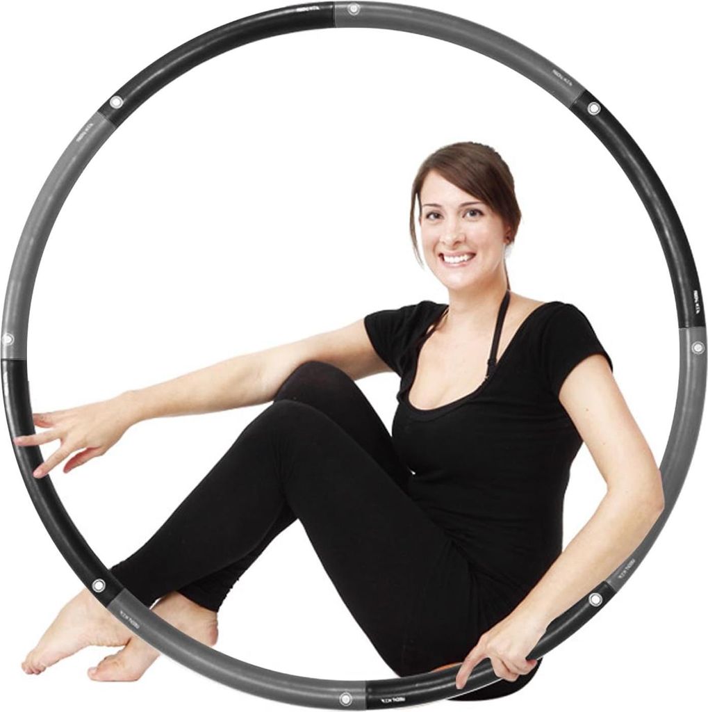 Hula-Hoop 2,3 kg für Erwachsene - Fitnessgerät für Zuhause, Abnehmen und Fortgeschrittene - 100 cm, 8-teiliges Set