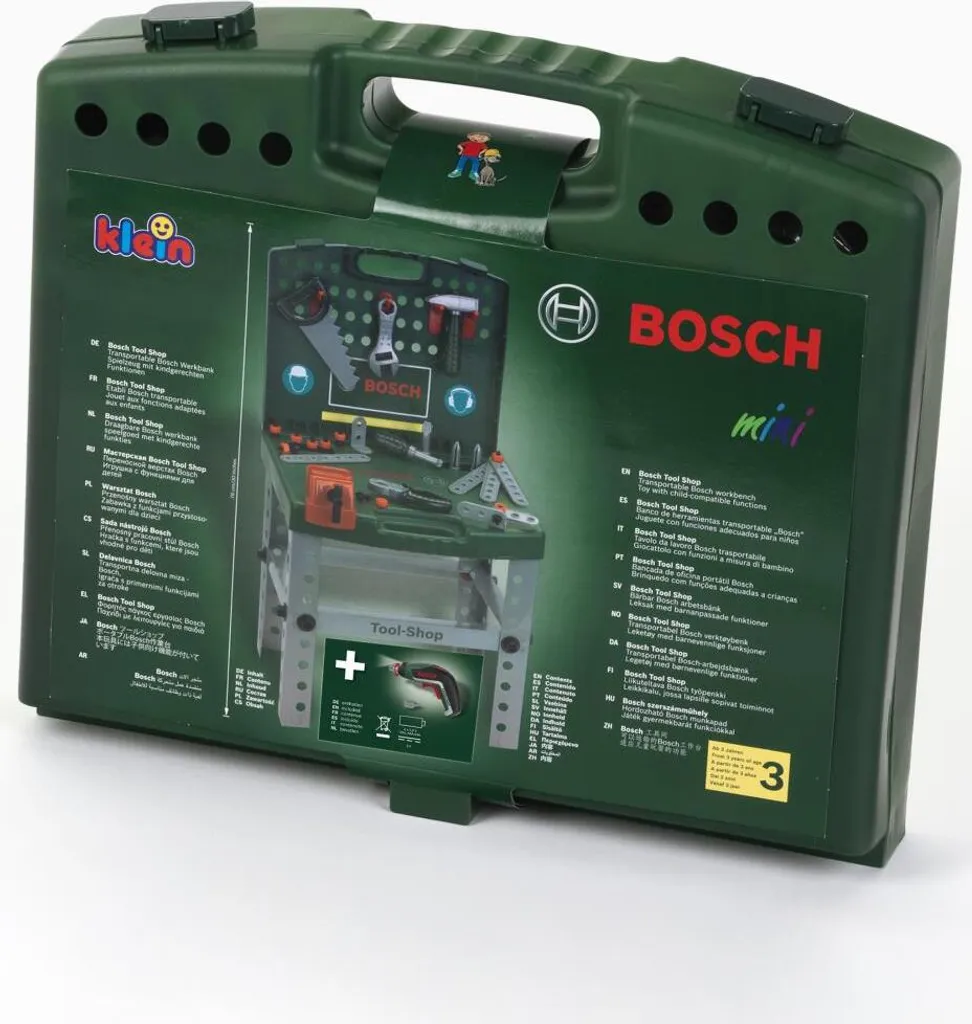 Établi de Bricolage Enfant Bosch avec Outils et Visseuse Ixolino 34 pcs