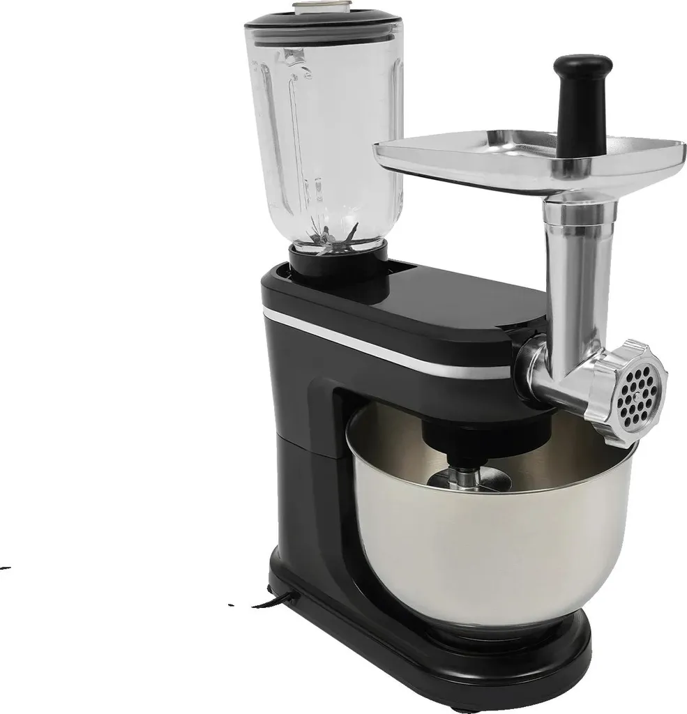 Mixeur de cuisine noir, moteur puissant 700W, 6+1 vitesses réglables