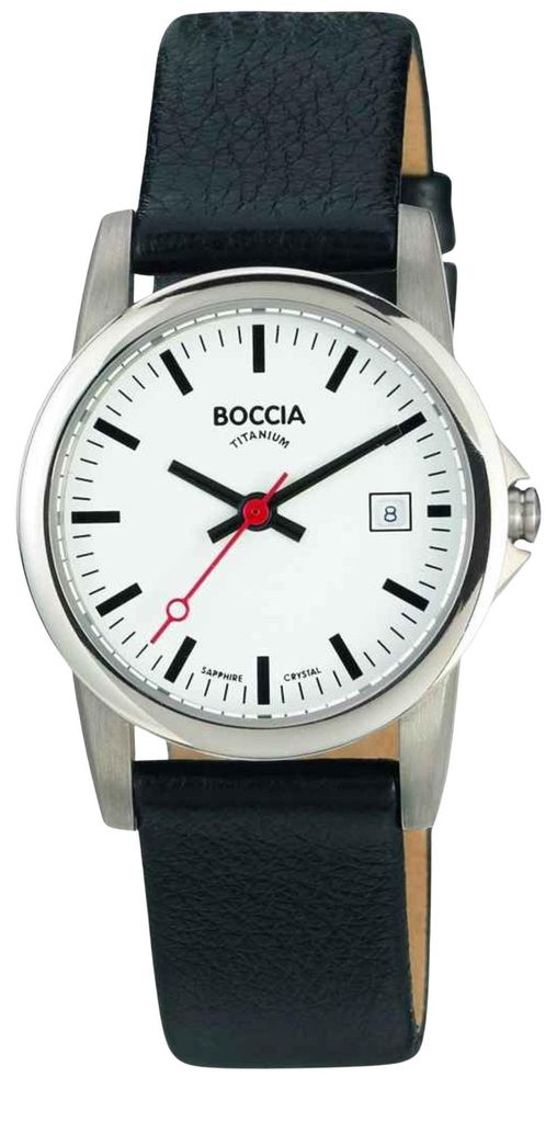 Boccia Titanium 3298-04 Uhr Damenuhr Lederarmband schwarz Produktbild 