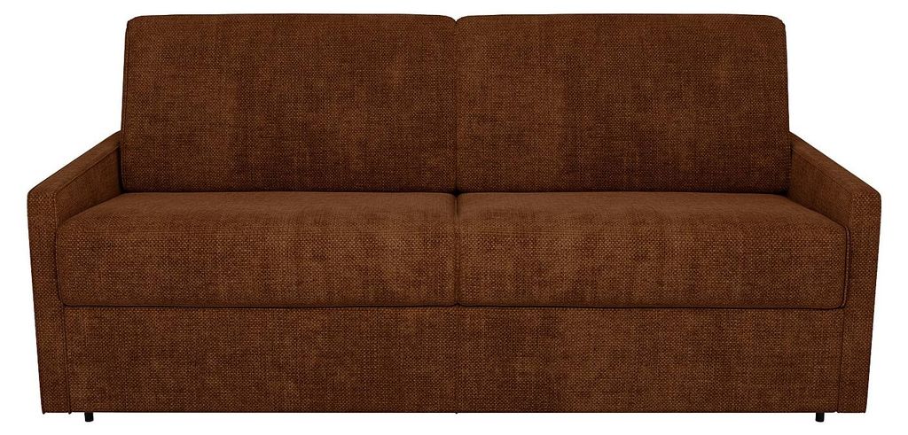 2-Sitzer-Schlafsofa mit Express-Klappmechanismus aus terrakottafarbenem Stoff – Liegefläche 120 cm – Matratze 18 cm CALIFE