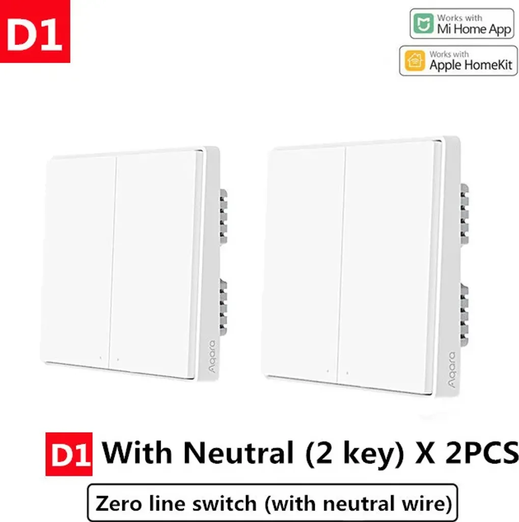 Interrupteur ZigBee Aqara D1 Double Neutre pour Automatisation Maison - 2