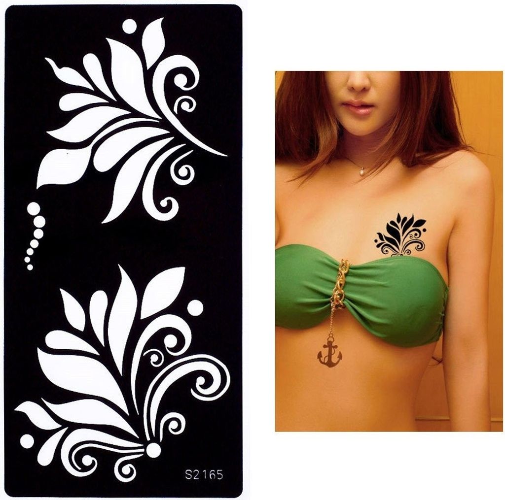 Henna Tattoo Schablone Airbrush Stencil Blume