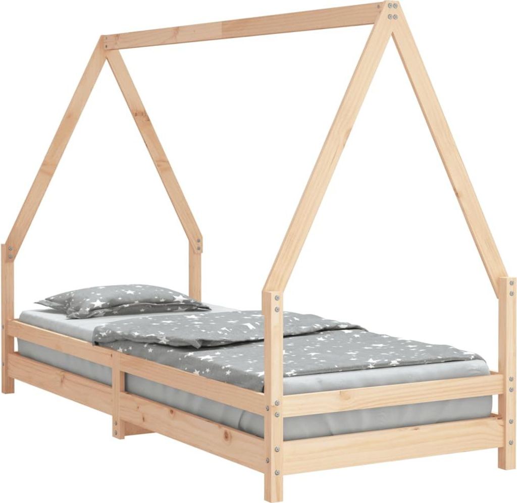 vidaXL Kinderbett 90x200 cm Massivholz Kiefer