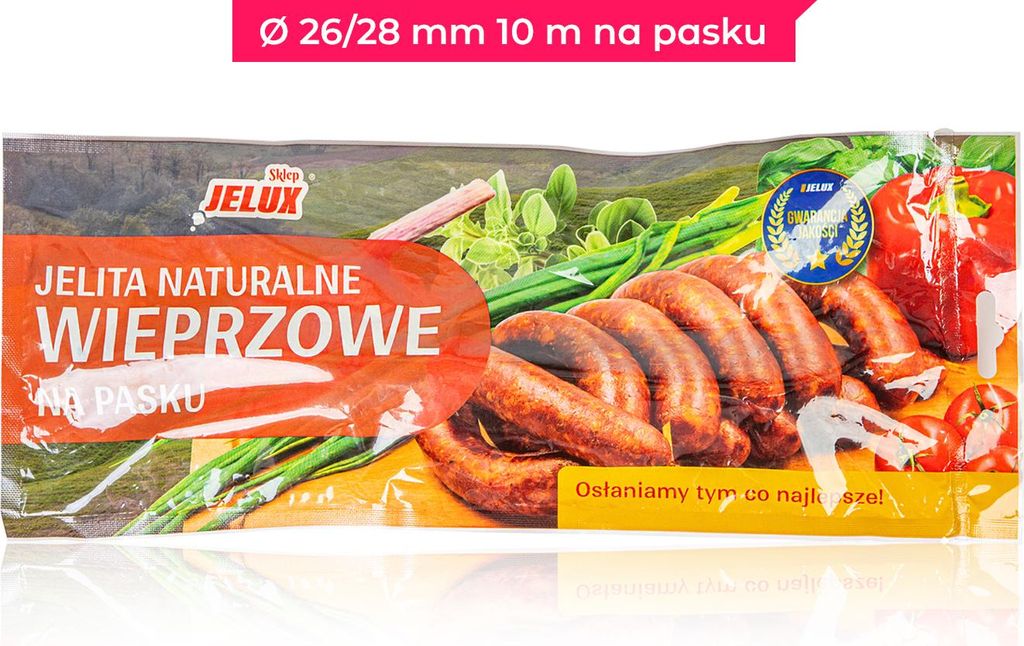 JELUX - Jelita naturalne wieprzowe 26/28 - 10 mb na pasku Zdjęcie produktu 