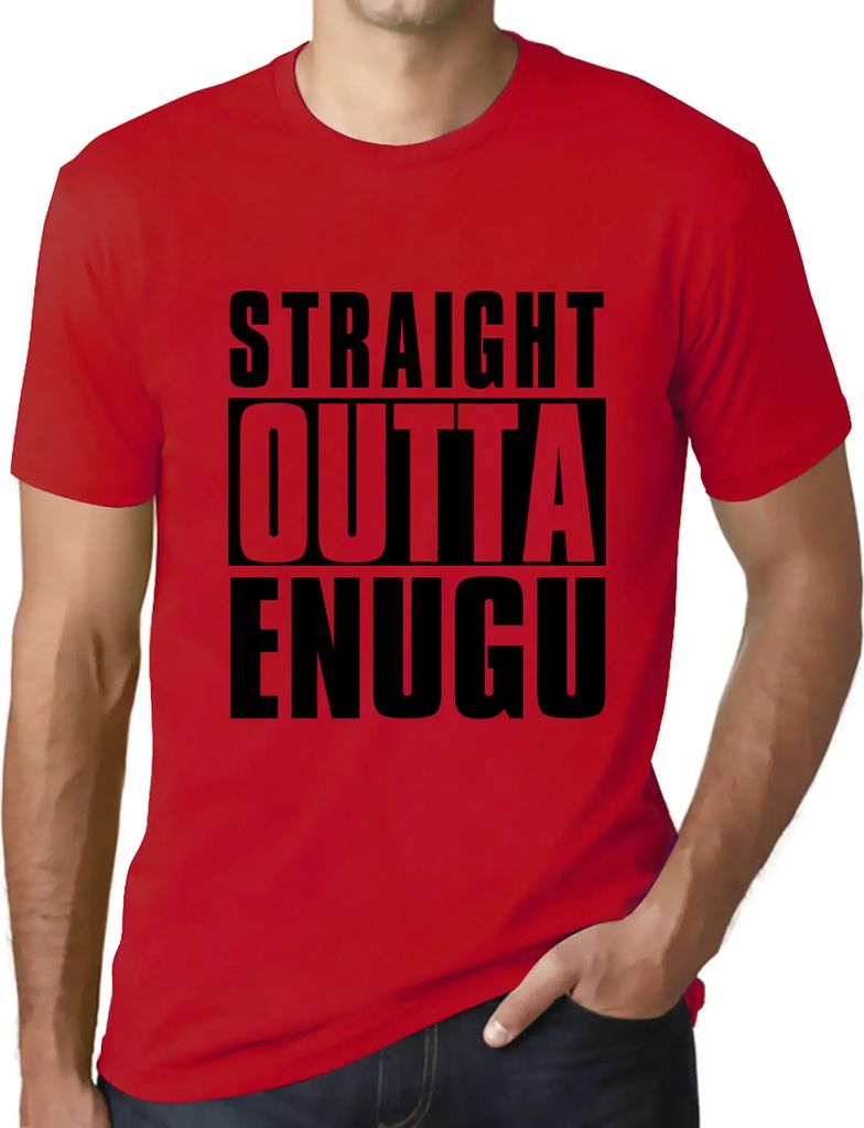 Herren Grafik T-Shirt Direkt aus Enugu – Straight Outta Enugu – Öko-Verantwortlich Vintage Jahrgang Kurzarm Lustige Druck Geburtstag Geschenk ...