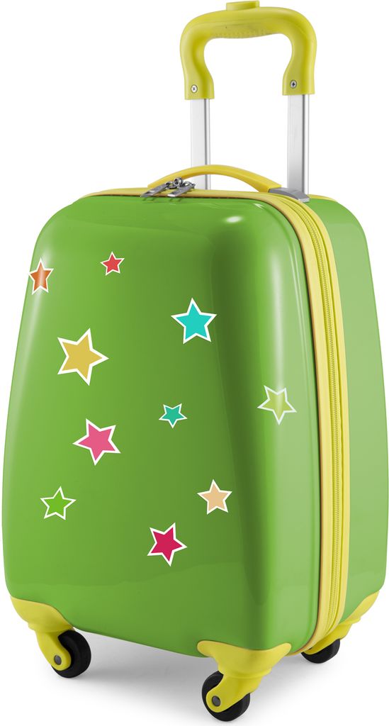 HAUPTSTADTKOFFER - For Kids - Kinderkoffer mit Rollen, kleiner Trolley reflektierende Sterne Sticker, Geschenke für Kinder, Kindertrolley 24 L,Apf...