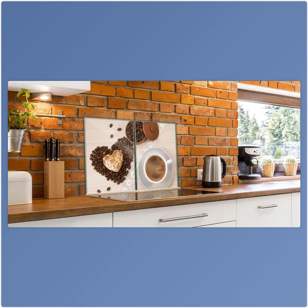 Coprifornelli Universale Vetro 2 Pezzi 40x52 Marrone | Paraschizzi Cucina - 4
