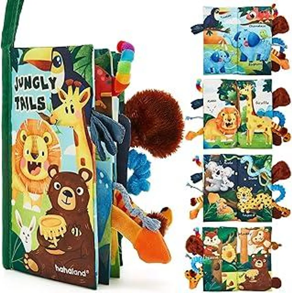 Hahaland Libro di Stoffa 3D Foresta - Giocattolo Educativo 0-6 Mesi