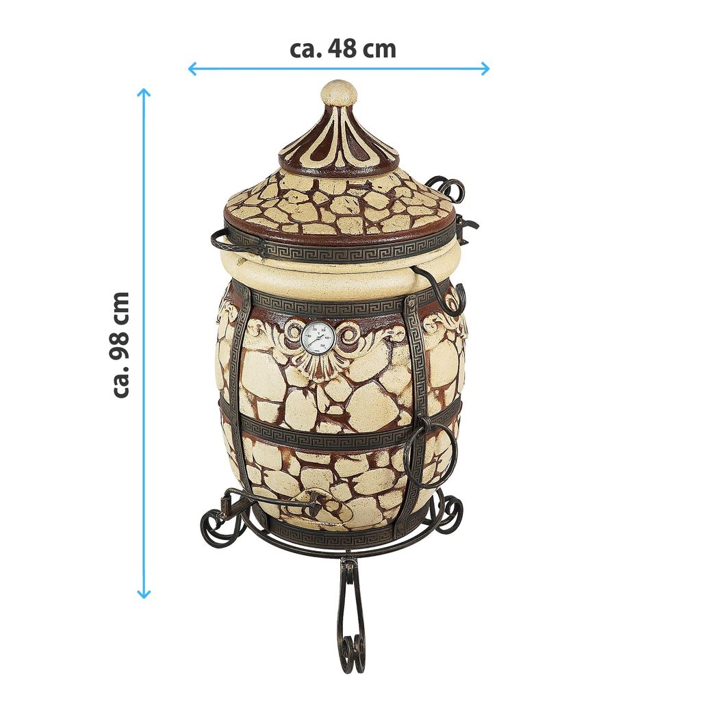 Tandoor „Stein“ – Traditioneller Schamott-Ofen für authentischen Grillgenuss und gesunde Küche, Tandyr für aromatisches Grillen und Backen.