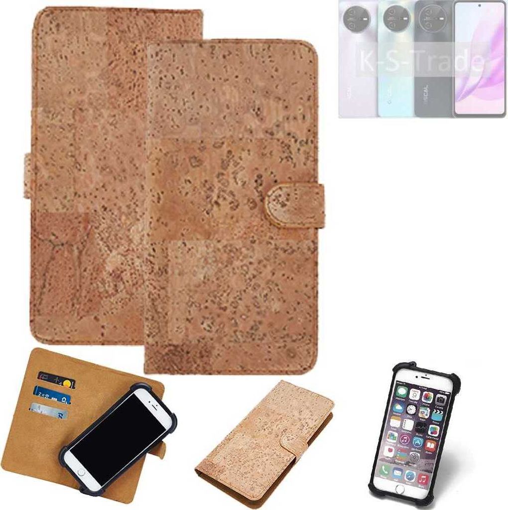K-S-Trade Hülle kompatibel mit Blackview Oscal Tiger 12 Kork Handyhülle Cover Schutzhülle TPU Case Bumper in Hellbraun, (1x)