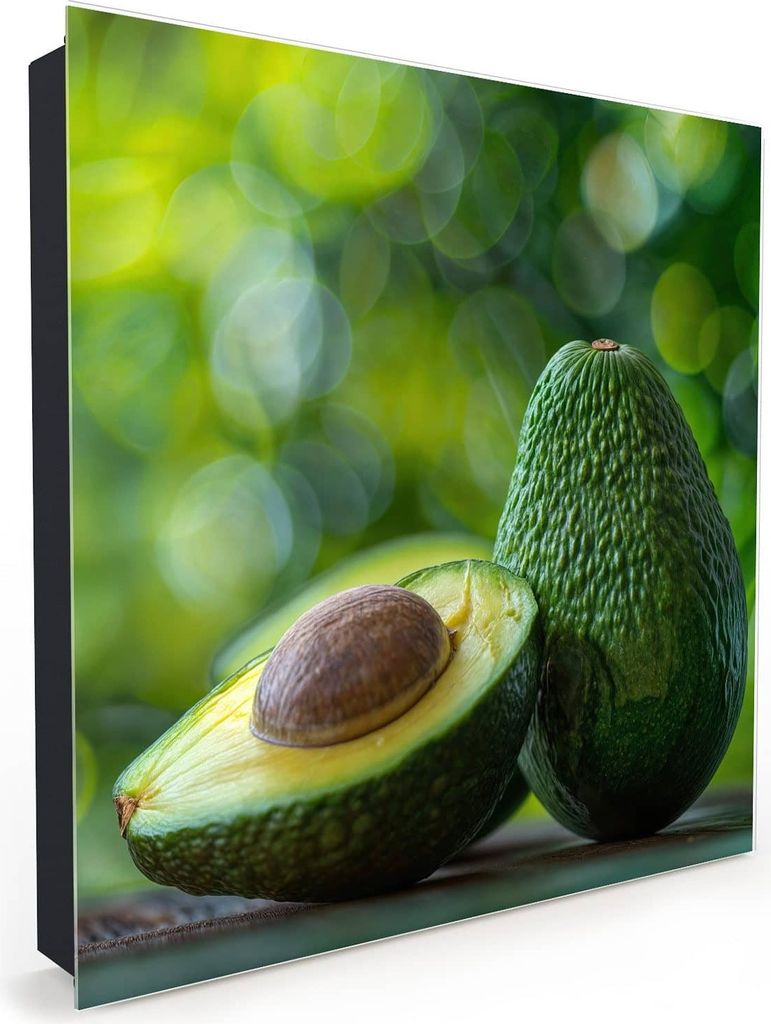 Nachbildung-Schlüsselkasten, Magnetpinnwand und Memoboard mit Glasfront Motiv Avocado Anschnitt