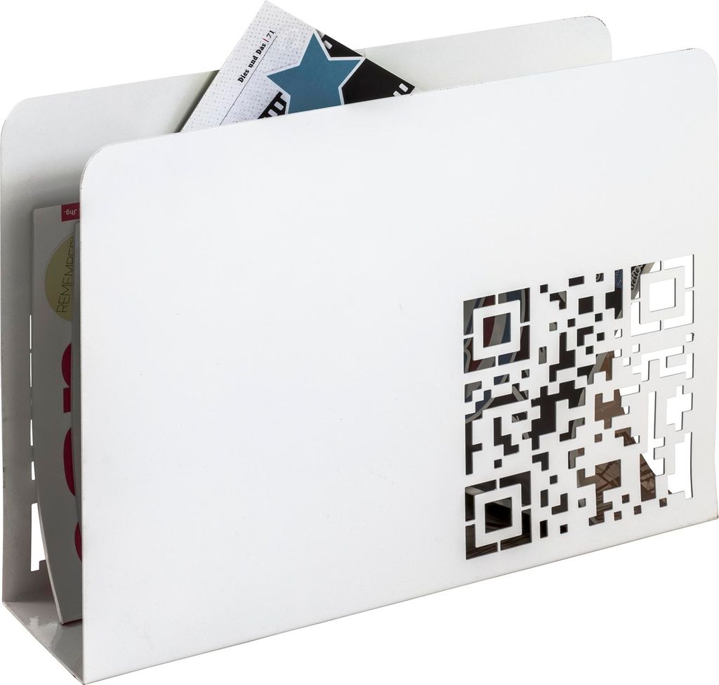 HAKU Zeitungsständer weiß - Metall, B/H/T: 35x26x10 cm Produktbild 