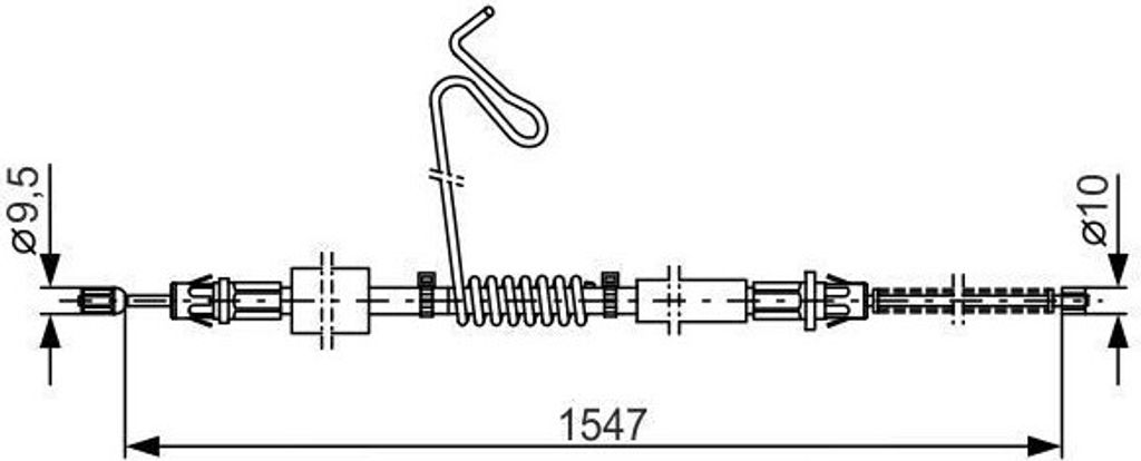 BOSCH 1 987 477 174 - OE 1C152 A809 CB Handbremsseil für Transit, Transit Tourneo