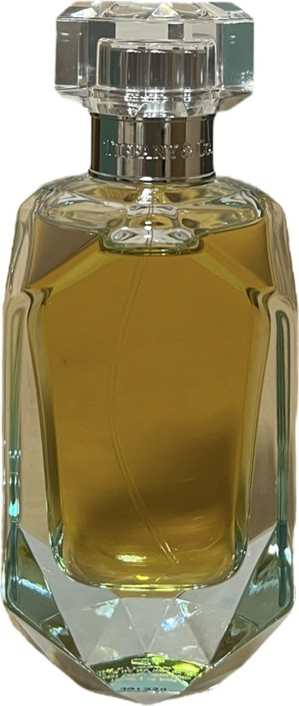 A clear, front-facing studio shot of a Tiffany & Co. Intense Eau De Parfum bottle.