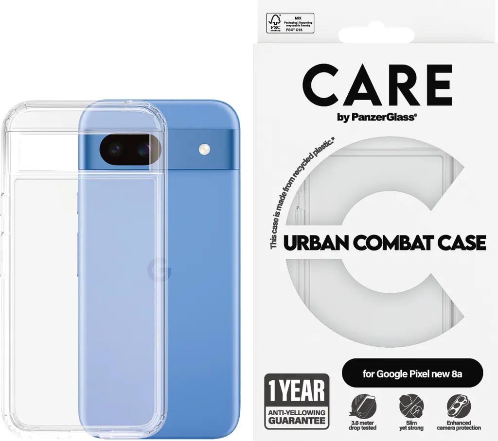 Coque CARE Urban Clear Frame pour Google Pixel 9a 5G - Transparente - 4