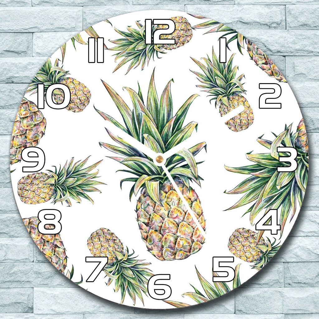 Wanduhr aus Glas Rund fi 30 Ananas Blütenduft Quarz Deko Schlafzimmer Büro