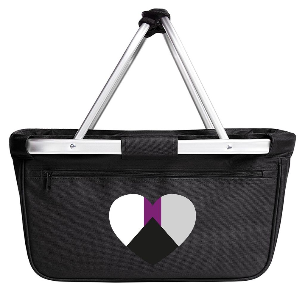 Huuraa Einkaufskorb Demiuell Pride Flagge LGBTQ Herz 20 Liter Black faltbarer Tragekorb Geschenkidee