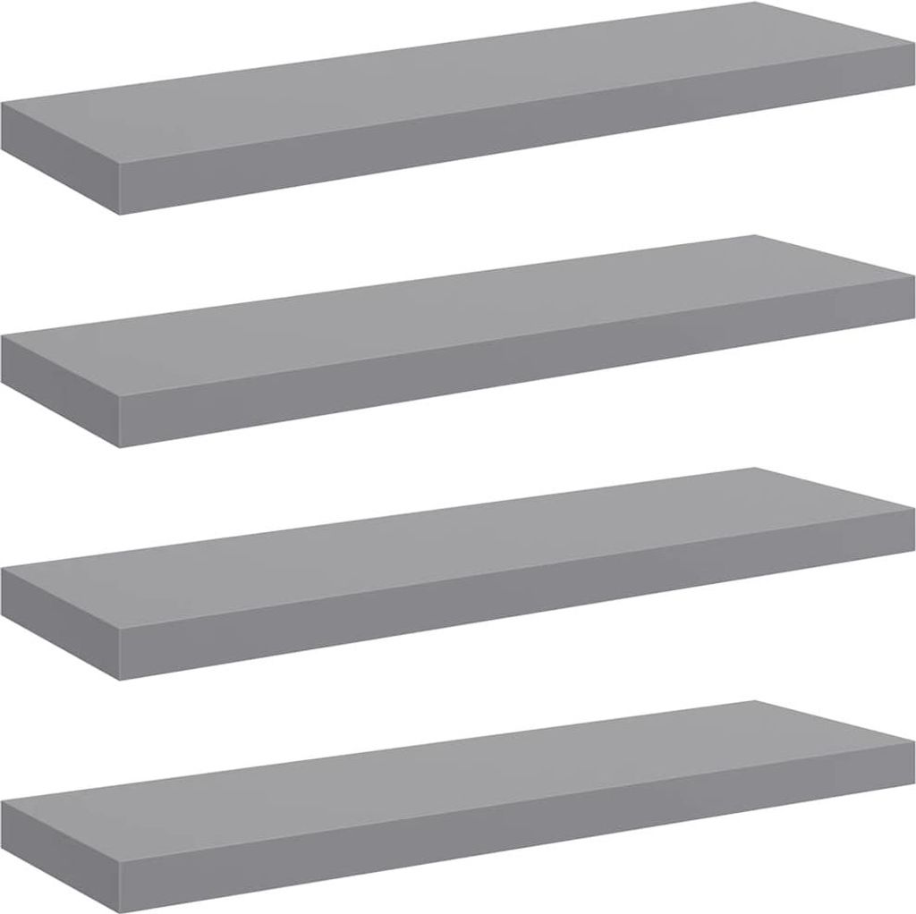 vidaXL Schweberegale 4 Stk. Grau 80x23,5x3,8 cm MDF Produktbild 