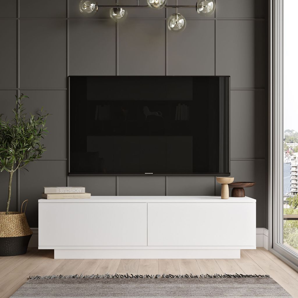 Skye Decor, Fn1-W, szafka pod telewizor, biała, płyta Zdjęcie produktu 