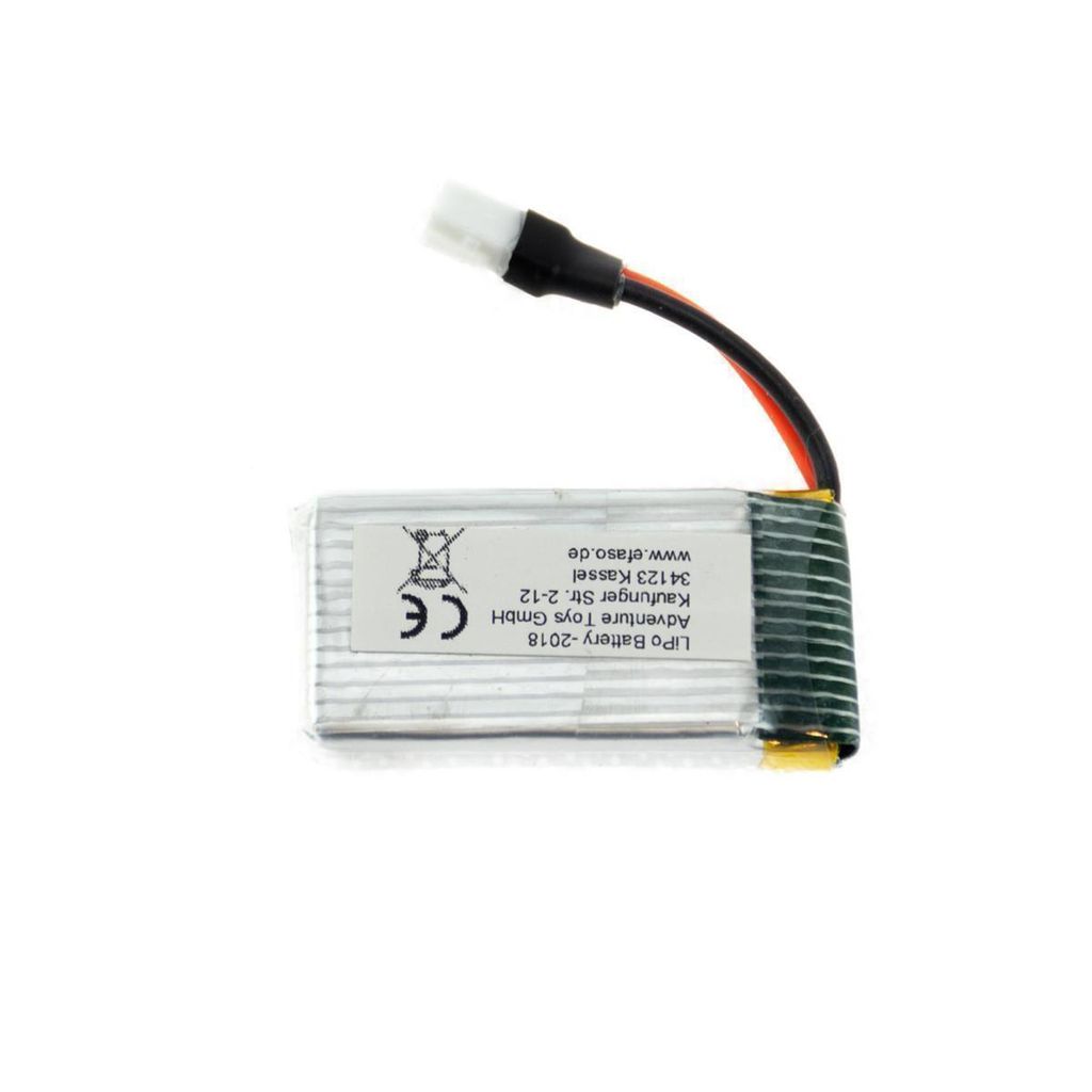 A close-up shot of a LiPo battery with a connector and wires.