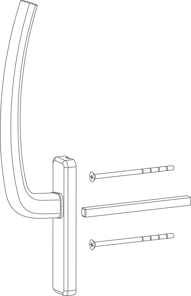HAUTAU ATRIUM HS Griff innen mit Vierkantstift, TS 68-80 mm, Alu silber eloxiert