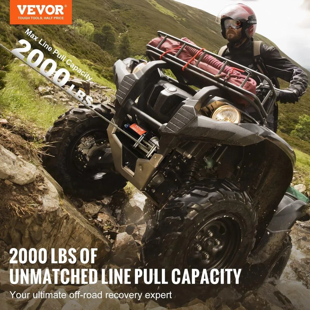 Treuil Électrique 2000 lb : Ne Restez Plus Jamais Bloqué en Quad