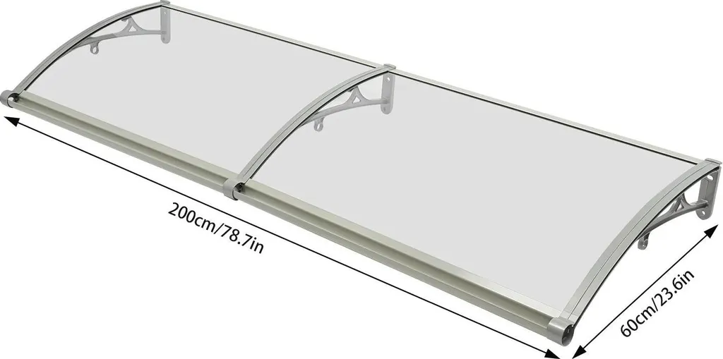 Auvent pour porte d'entrée et fenêtre, abri transparent en aluminium