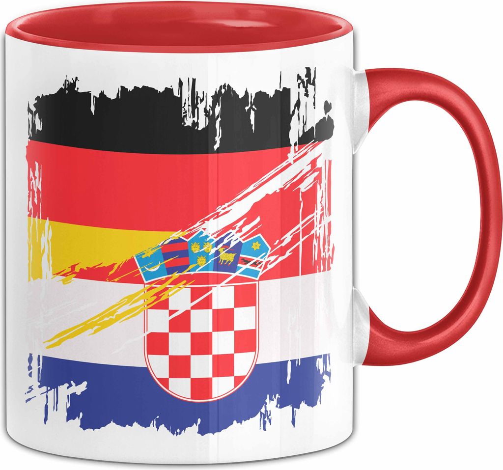Kroatien Deutschland Flagge Halb Deutscher Halb Kroate Fußball Germany 2024 Europa Croatia (Rot)