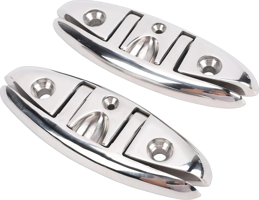 Paire de Taquets Pliants Inox 316 Anti-Corrosion pour Pont de Bateau et Kayak