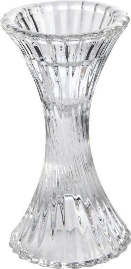 DUAL glass tealight & candle holder small - klar - 7x7x13,5cm - Glas