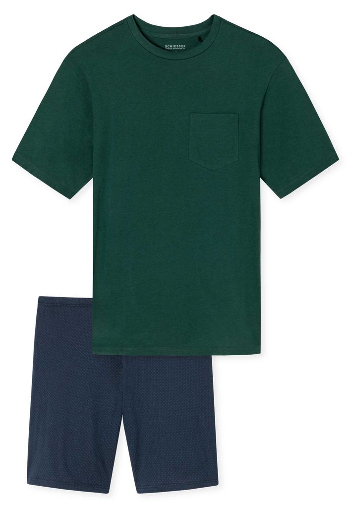 Schiesser Schlafanzug Kurz V-Ausschnitt-Nightwear Set Juego De