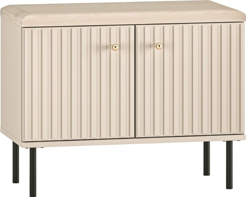 Selsey CALETTO - Schuhschrank mit Lamellen, Beige, 68 cm