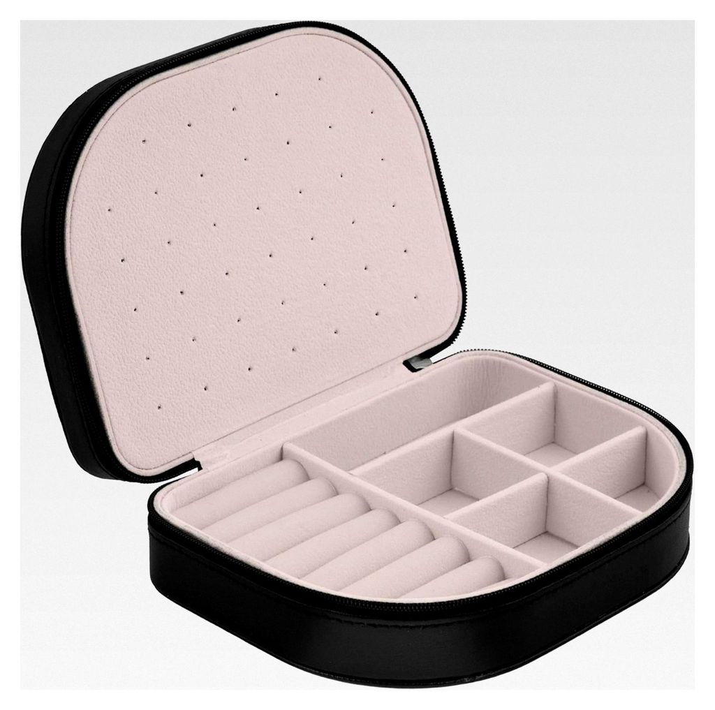Reise Schmuckkästchen Schmuckbox Klein Schmuckaufbewahrung Organizer Tragbar 16,5 x 12 x 5 cm Schwarz