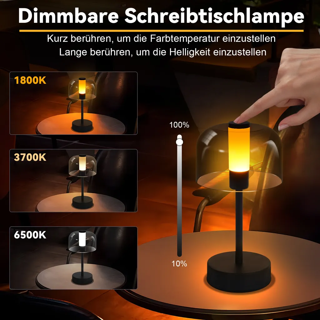 Lampe de table LED à intensité variable pour chambre et salon ZMH