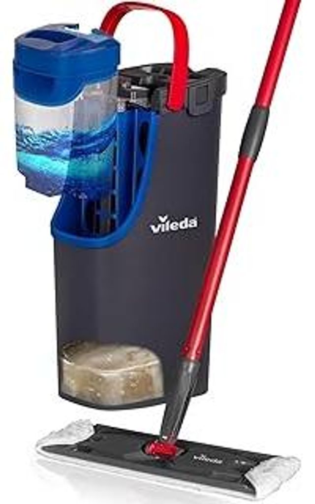 Vileda H2PrO Bodenwischer Set mit Eimer,100% Trennung von Frisch und Schmutzwasser,Hygienisches Reinigungssystem mit Mikrofaser, Wassersparend, erg...